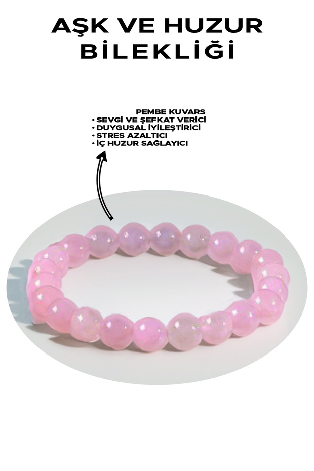 Natural Stone Bracelet - Certified Handcrafted - Pink Quartz - Healing and Energy - Love and Compassion