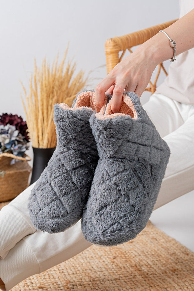 Kadın Panduf Ev Botu Ev Ayakkabısı Kalın Hafif Taban - 1