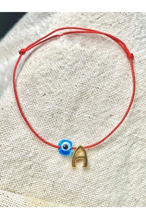 Glass Evil Eye Beaded Letter Bracelet