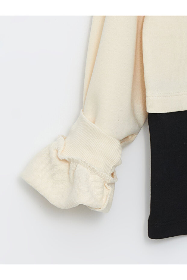 Bisiklet Yaka Kız Çocuk Sweatshirt Ve Şort Etek Daymark - 3