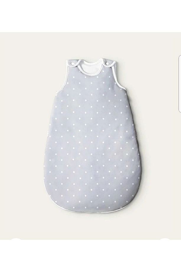 Kışlık 2,5 Tog Fermuarlı Kız- Erkek Bebek-çocuk Torba Uyku Tulumu 2,5 Tog- Gri/ Puantiyeli - 3