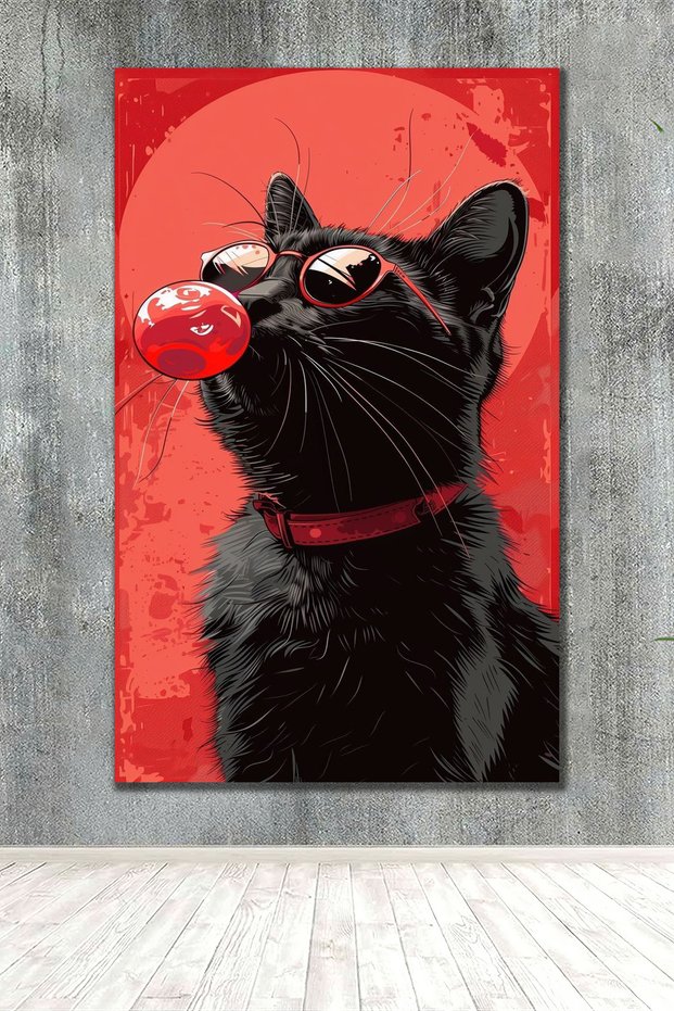 RED CAT MODERN KANVAS DUVAR DEKORU