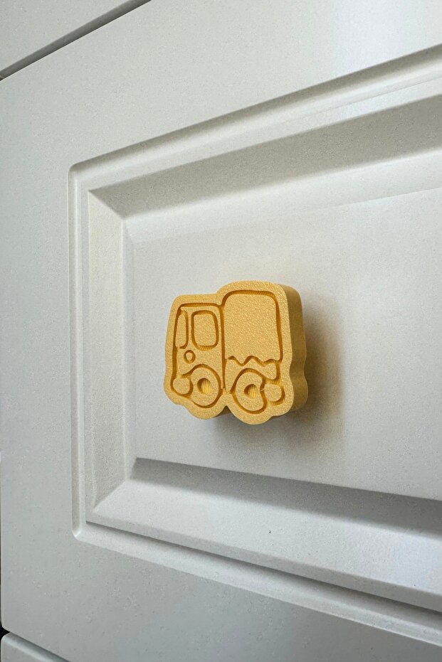 Yellow Truck Cabinet Handle - Joyful and Durable Furniture Handle for Children's Rooms and Modern Kitchens