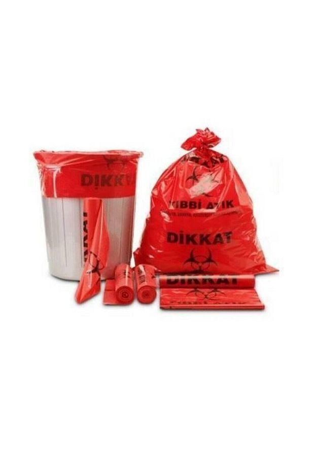 3 Rulo Tam 30 Adet Tıbbi Atık Poşeti Jumbo Büyük Boy 80x110cm 800 Gr - Tıbbi Çöp Torbası - 2