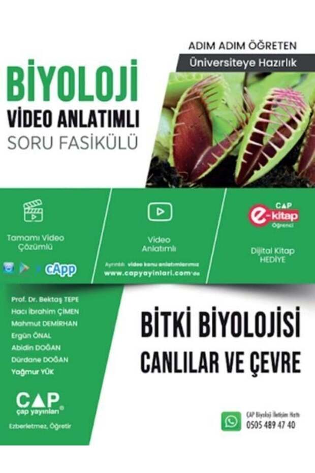 Çap Yayınları YKS TYT AYT Biyoloji Bitki Biyolojisi, Canlılar ve Çevre Video Anlatımlı Soru Fasikül - 1