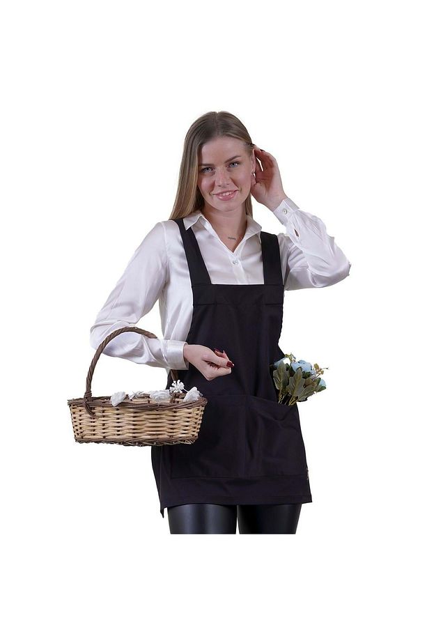 Lacivert Çift Cepli Basic Çok Amaçlı Önlük Apron Şef Barista Ressam İşçi  Mutfak Önlüğü - 5