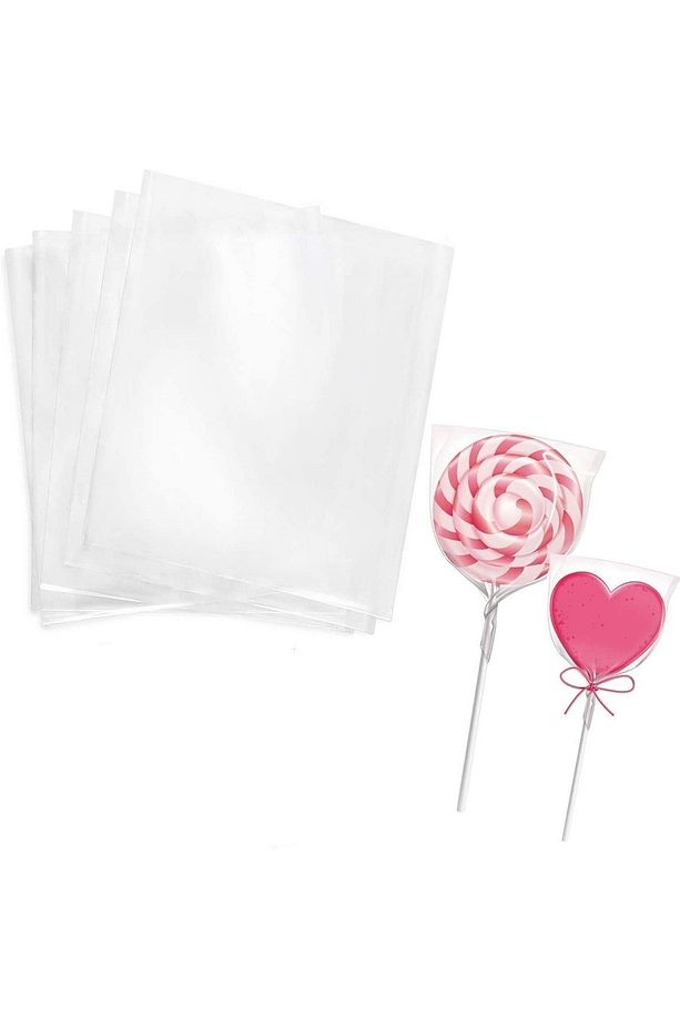 Kurabiye Poşeti 100lü Cakepops Poşeti Lolipop Şeker Poşeti 11.5x18 Cm Mısır Şeker Parti Sunum Poşeti - 3