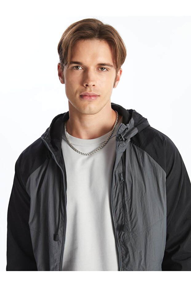 Standart Kalıp Kapüşonlu Erkek Mont - 2