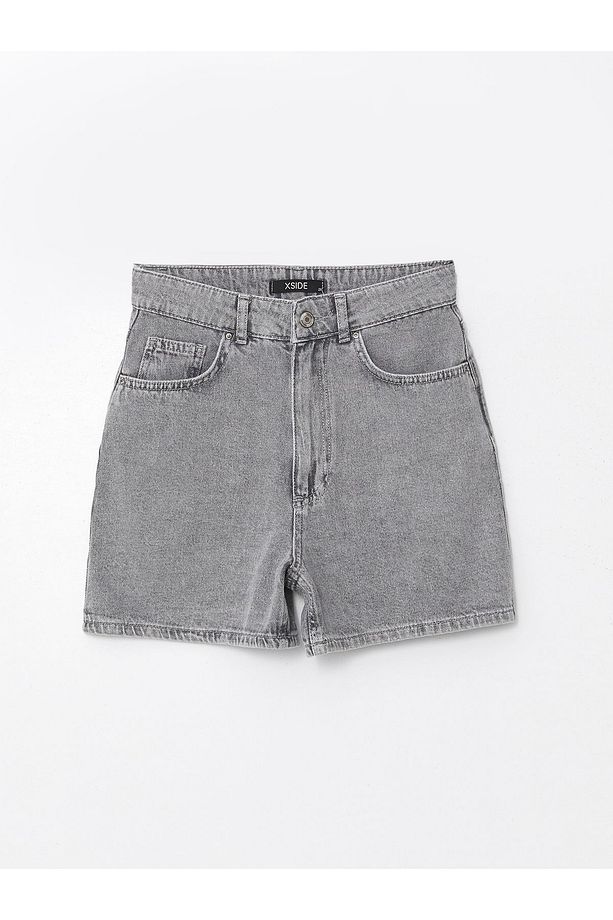 Yüksek Bel Standart Fit Kadın Jean Şort - 5