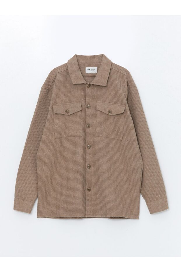 Herren-Hemdjacke – reguläre Passform, lange Ärmel - 1