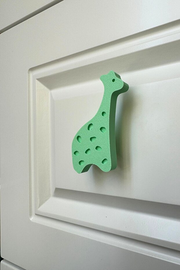 Green Giraffe, Cabinet Handle - Furniture Handle for Children's Room, Kitchen, Bathroom and Drawer, Handle D