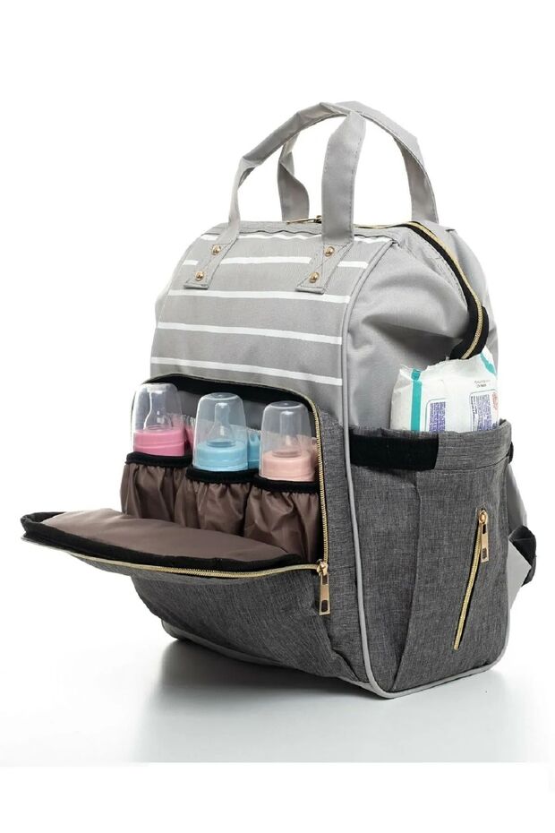 Mother Baby Care Backpack with Bottle Thermos and Liquid-Proof Hanger - 5