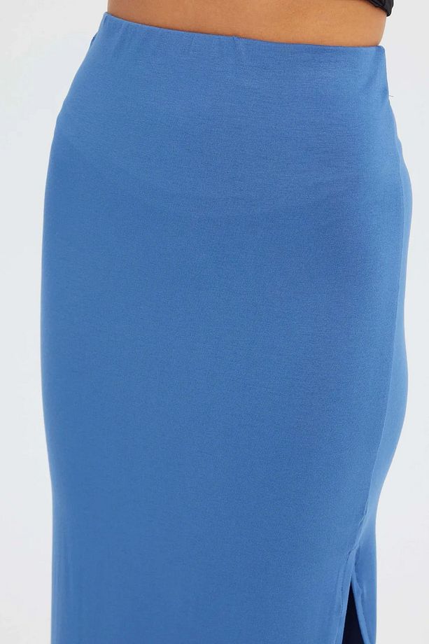 Yırtmaçlı Yüksek Bel Maxi Etek - 5