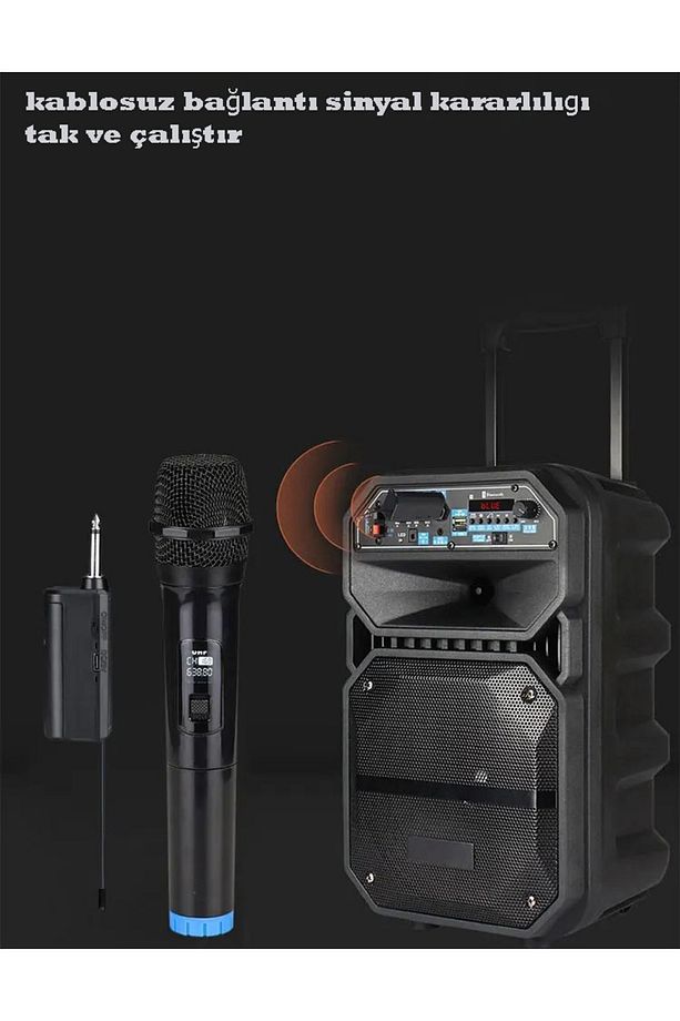 Vhf Kablosuz Mikrofon Profosyonel Cami Okul Otobüs Sunum Düğün Alıcılı El Mikrofonu Karaoke - 3