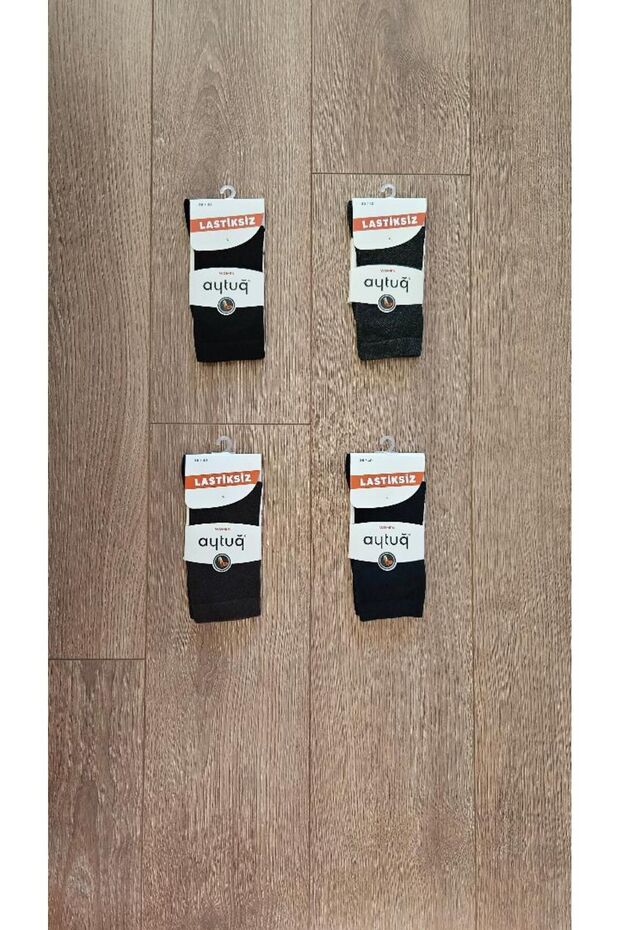 Health Group 4 Pairs (black-navy blue-anti-acid-brown) Bamboo Elasticless Socks