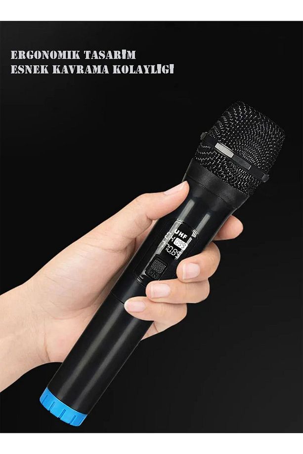 Vhf Kablosuz Mikrofon Profosyonel Cami Okul Otobüs Sunum Düğün Alıcılı El Mikrofonu Karaoke - 1