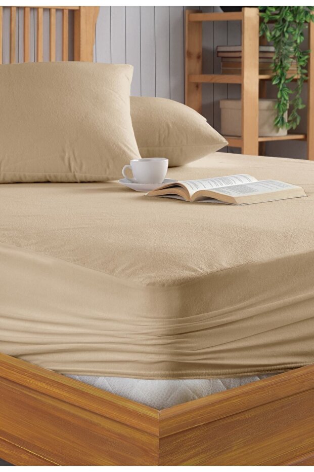 Brązowy mikrodopasowany materac wodoodporny i materac z poduszką - 2 sztuki (11 rozmiarów) - 3