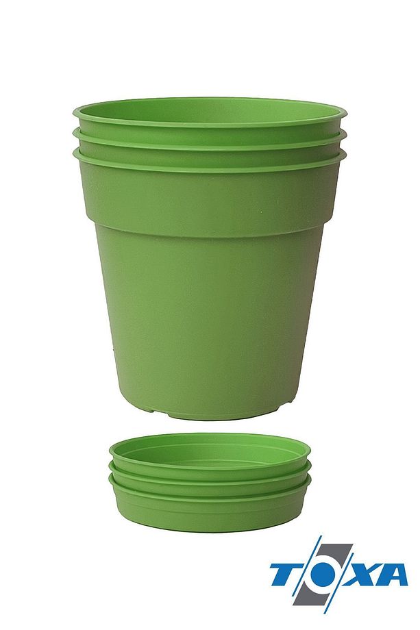 3 Adet 0.4 Litre Yeşil Terakota Saksı Tabaksız Izgarasız Mat Plastik Saksı - 2