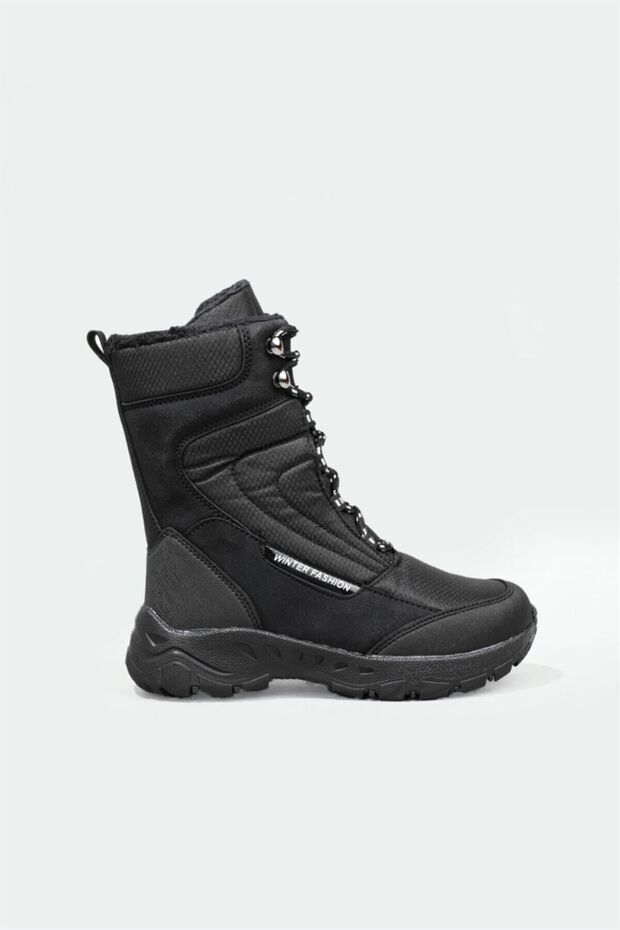 Non-Slip Sole Water Repellent Black Women's Snow Boots 7610