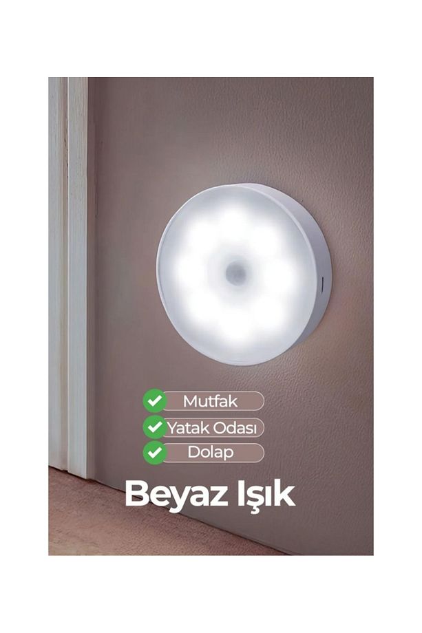 Kablosuz şarj edilebilir tezgah altı giyinme dolabı merdiven aydınlatma sensörlü 2'li led lamba - 4