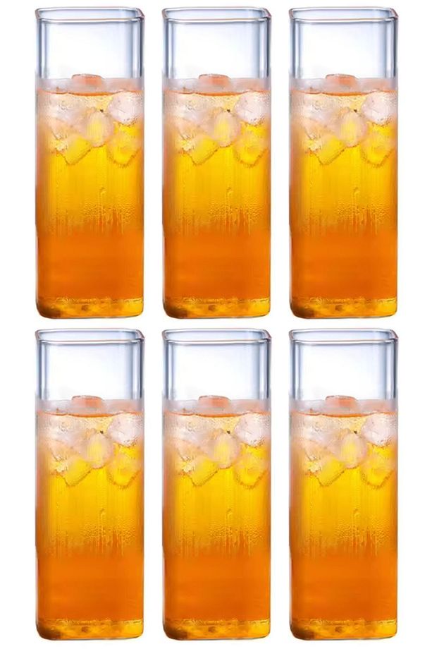 Yeni Stil Kare Cam Latte,kahve,meşrubat,smoothie Bardağı 450 ml Çeyiz Listesi 6 Adet - 1