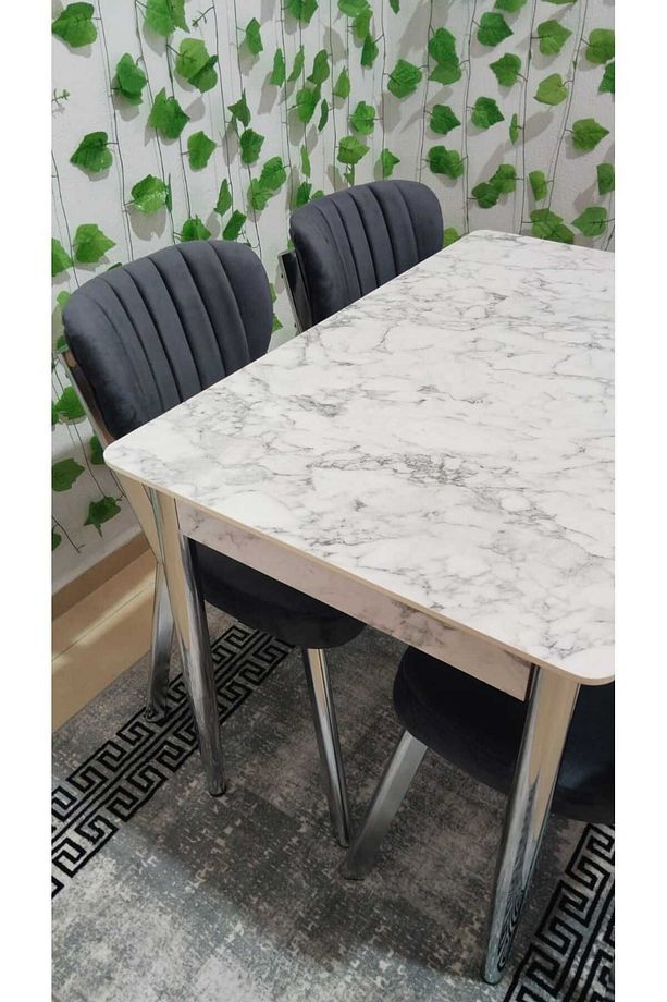 70X110 MDF Masa Elma Sandalye Mutfak Balkon Masa Sandalye Takımı - 6