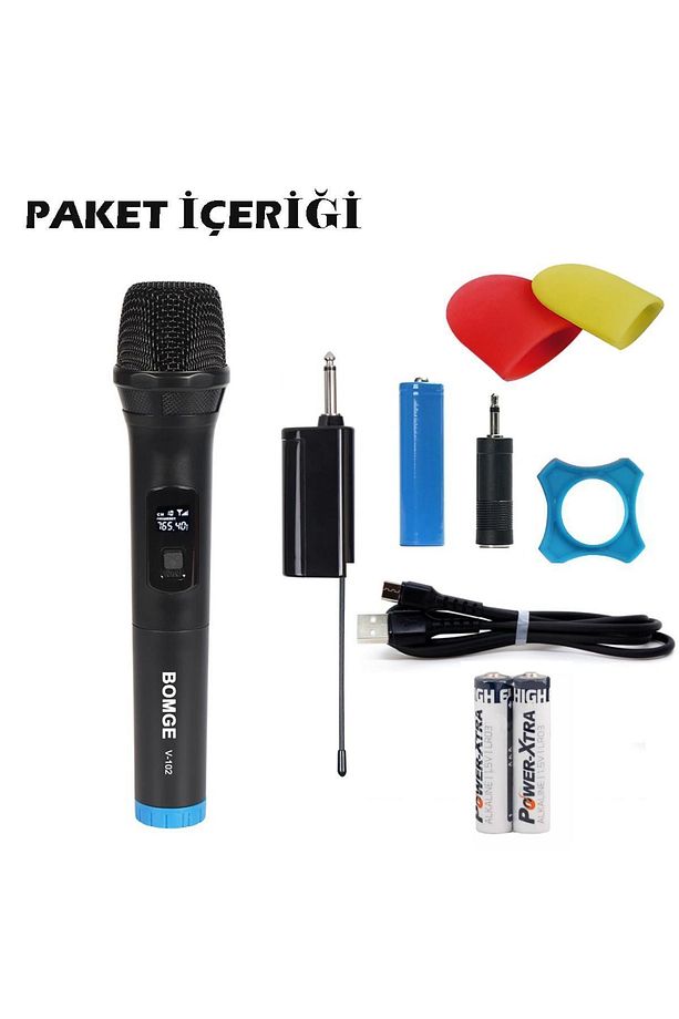 Vhf Kablosuz Mikrofon Profosyonel Cami Okul Otobüs Sunum Düğün Alıcılı El Mikrofonu Karaoke - 4