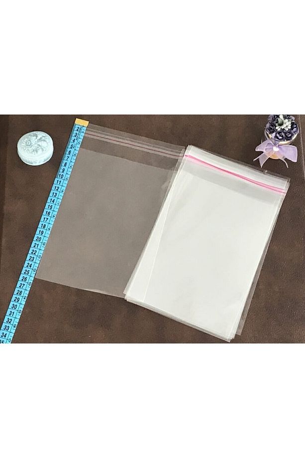 Şeffaf Bantlı Jelatin Poşet 15x25 Opp Parlak 100 Adet - 2