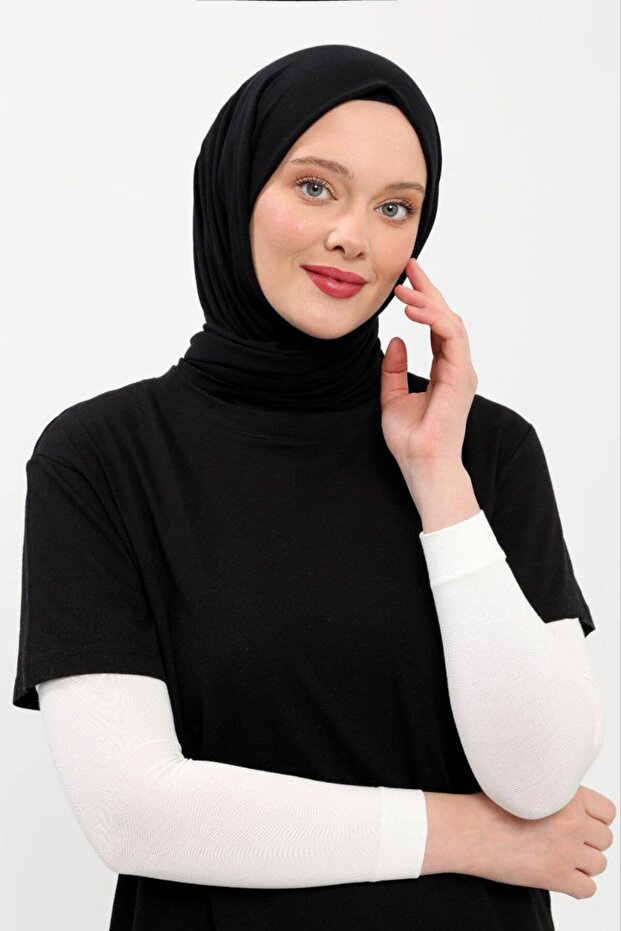 غطاء ذراع للصلاة من القطن الممشط، أبيض اللون، بدون خياطة، عملي، مصنوع من الليكرا، مناسب للحجاب.