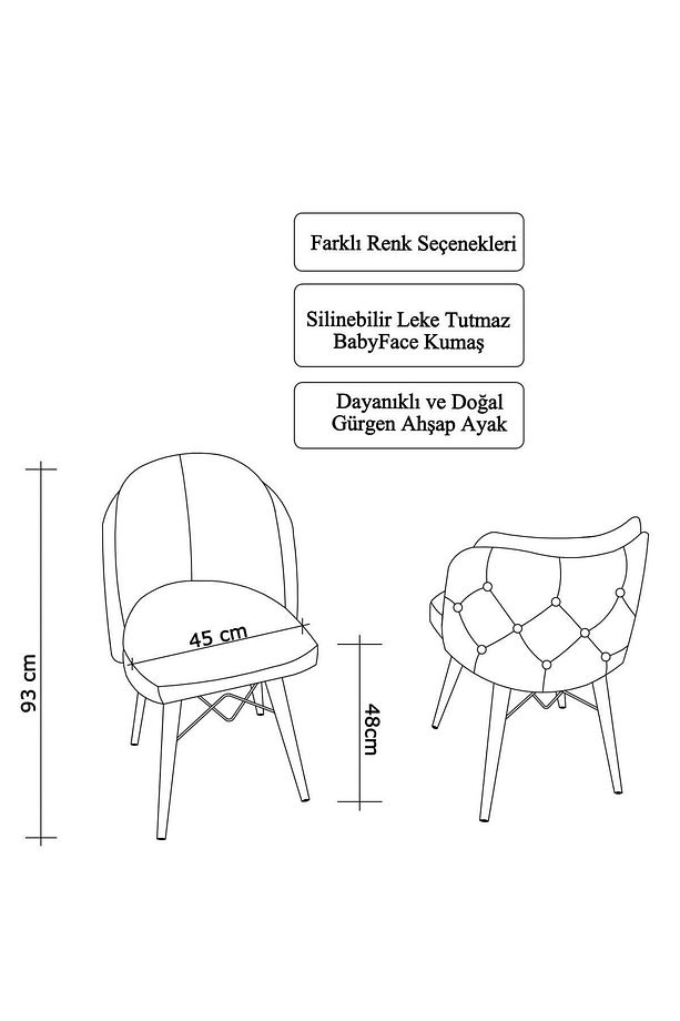Anka Serisi, 80x132 Açılabilir Mdf Mutfak Ve Yemek Masası Takımı + 6 Adet Sandalye - 3