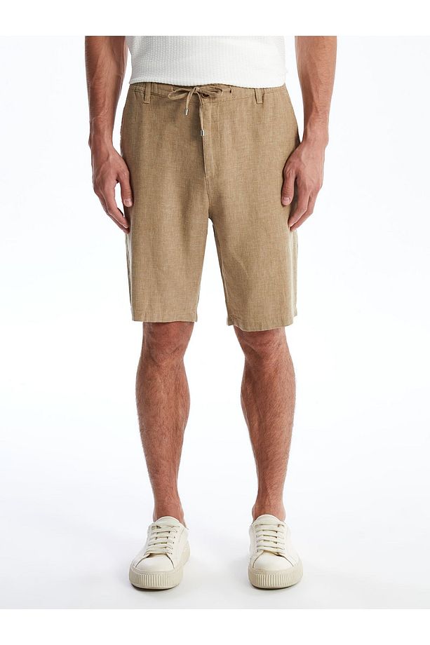 Slim Fit Keten Karışımlı Erkek Şort - 2