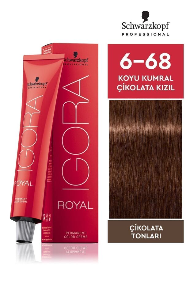 Royal 6-68 Koyu Kumral Çikolata Kızıl Saç Boyası 60 ml - 1