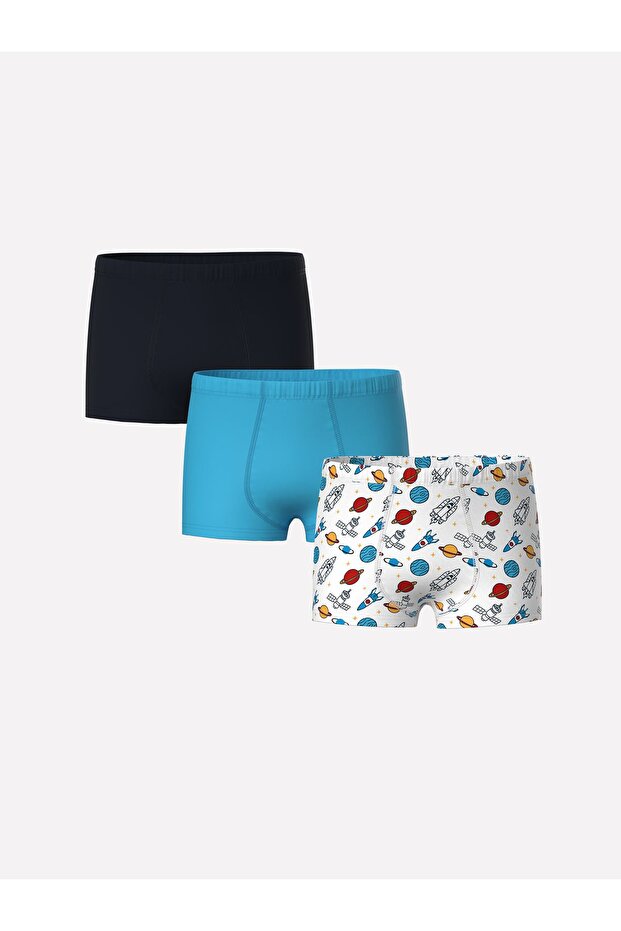 Lcw Kids White Printed Boys' Boxers Set of 3