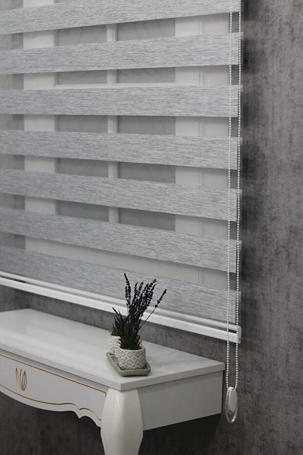 Gri Bambu Zebra Perde - 3