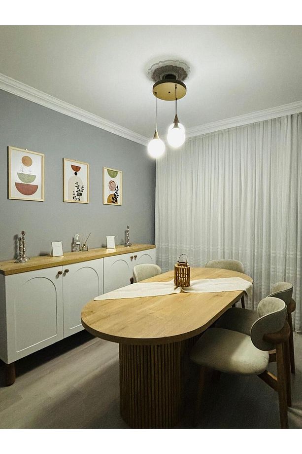 Bohem Oval Salon Yemek Masası - 1