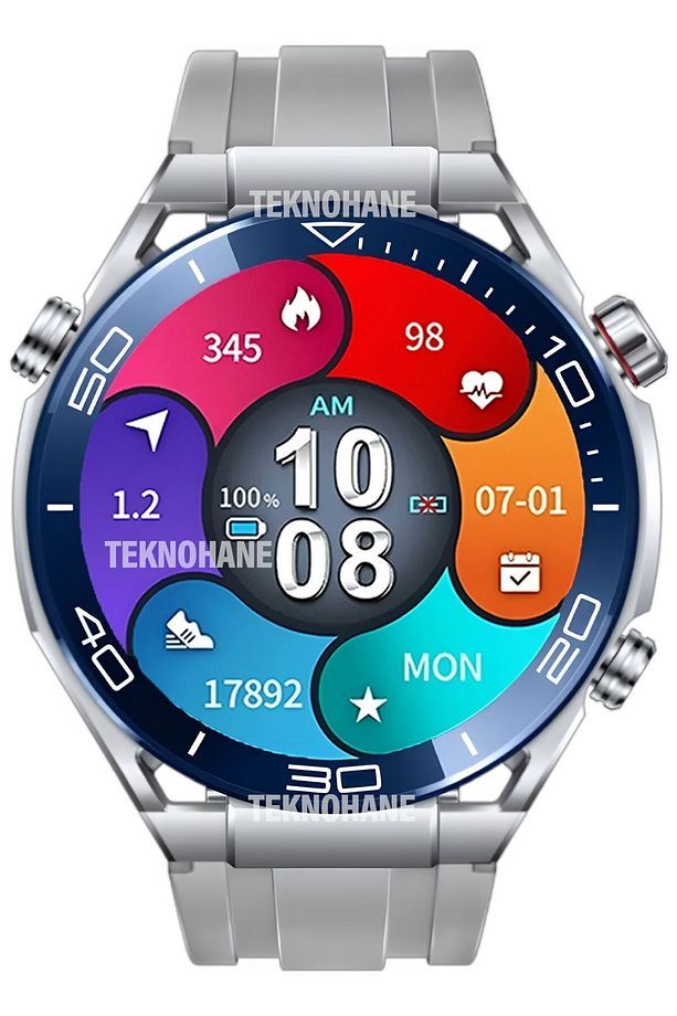 41 mm GRİ ULTİMATE AKILLI SAAT SMART WATCH HUAWEİ ULTİMATE UYUMLU İOS ve ANDROİD UYUMLU 1.5" - 2" A - 2