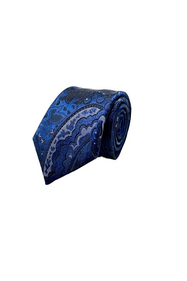 ربطة عنق بنمط أسود كحلي 7708-6k