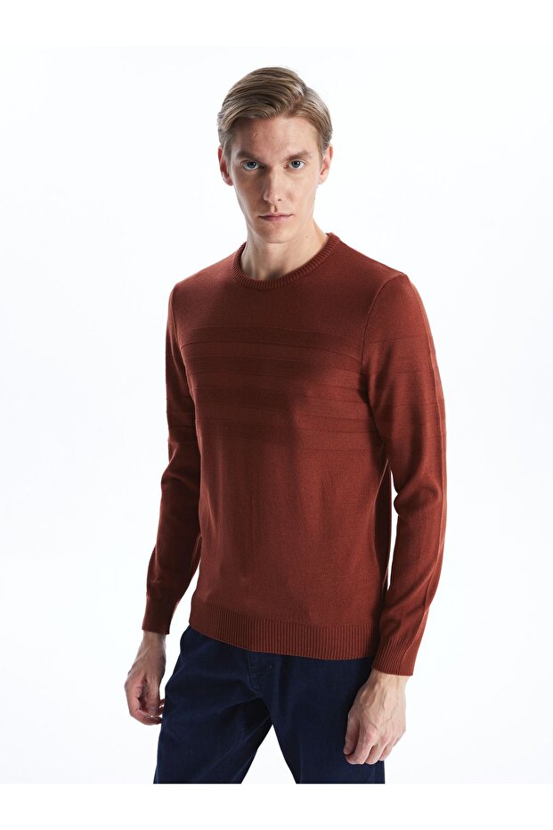 Strickpullover für Herren – Langarm, Rundhalsausschnitt - 2