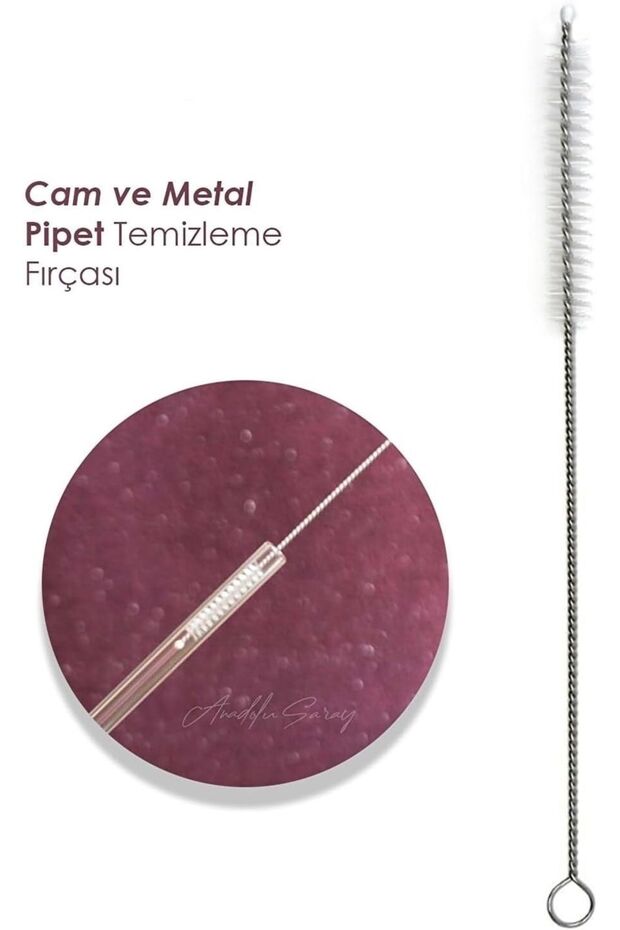 5'Li Paslanmaz Çelik Pipet, Temizleme Fırçası,ardak pipeti temizleme fırçası, - 5