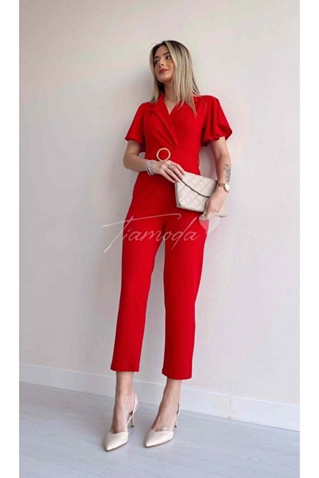OVERALL WITH FLUFFY ARMS AND BELT