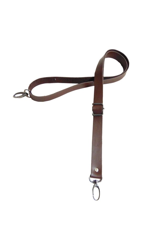 Adjustable Faux Leather Bag Strap Length Max 120 cm - Width 2 cm (Brown)