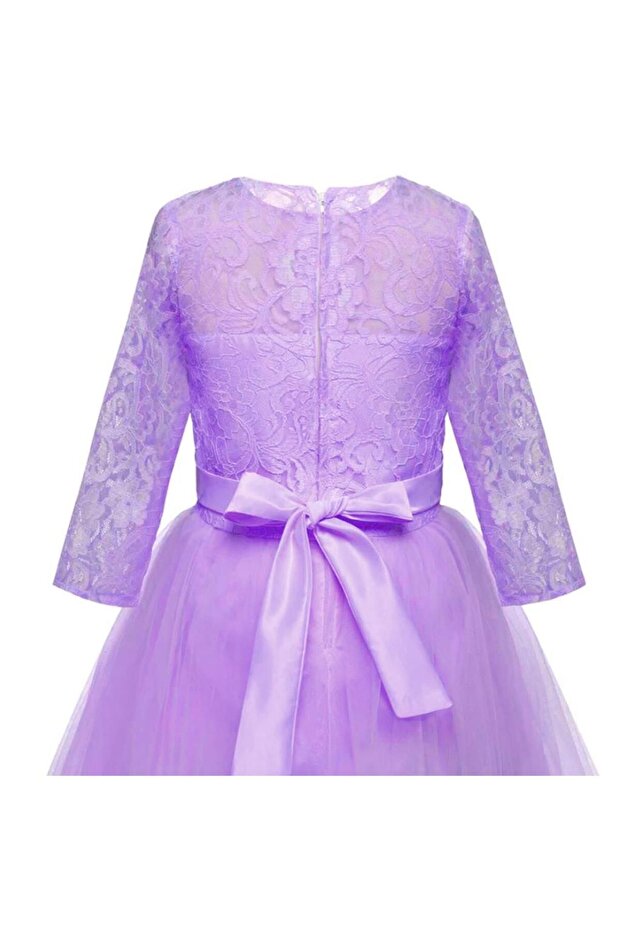 Mor Dantelli Çocuk Abiyesi - 4
