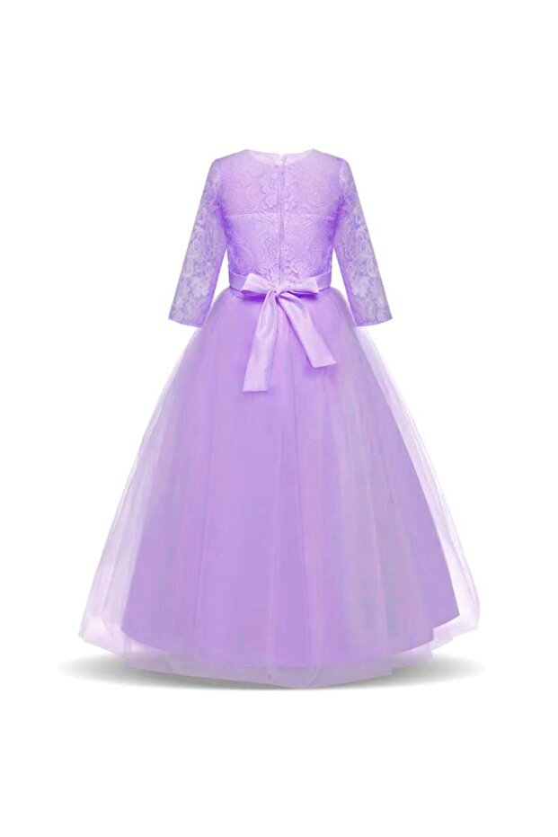 Mor Dantelli Çocuk Abiyesi - 3
