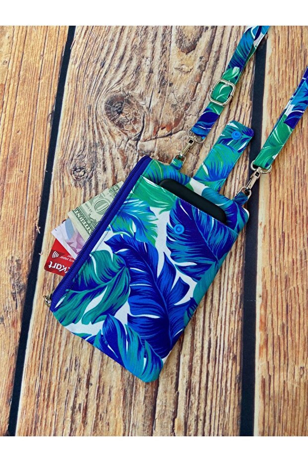 حقيبة الهاتف - محفظة بنمط أوراق الشجر - 2