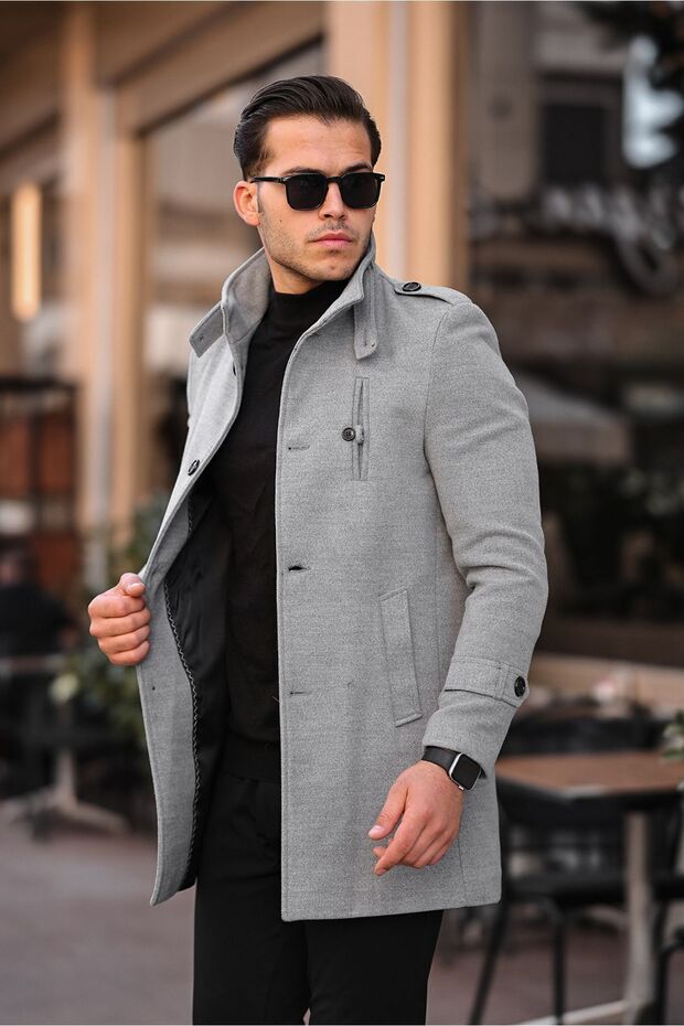 Men's Slim Fit Long Cashmere Coat