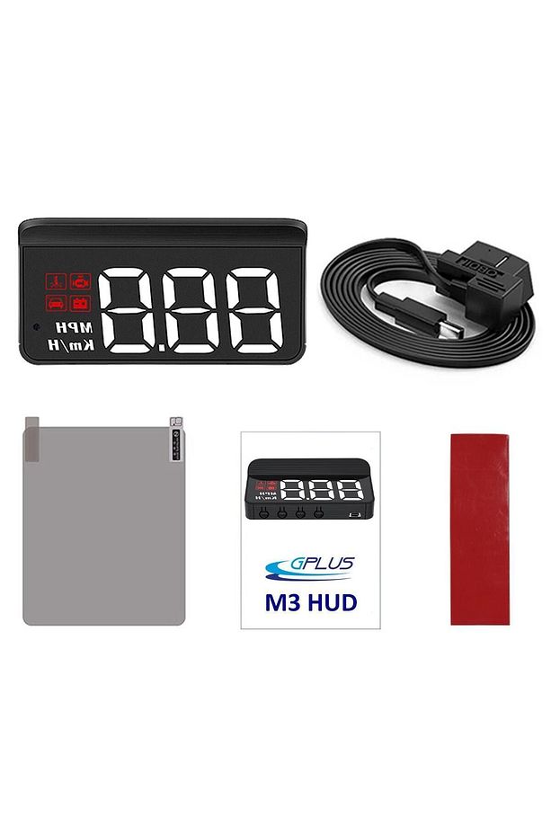 M3 HUD Head Up Display OBD Arayüzlü Araç Data Yansıtıcı 5 Alarmlı Hız Devir Gösterge Ekranı - 5