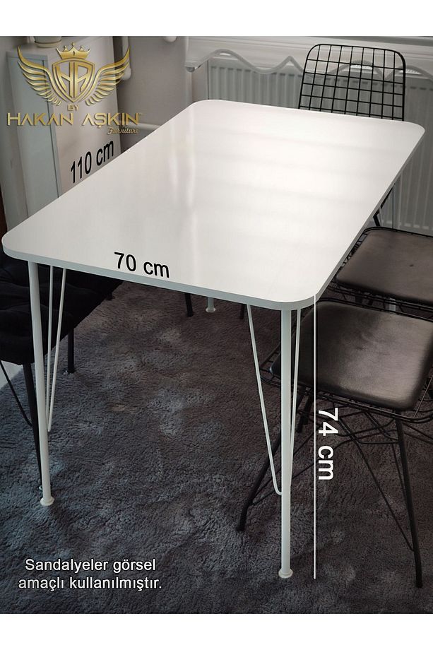 Beyaz Ayaklı 70x110 Cm White Eclipse 2024 Mutfak - Çalışma - Bilgisayar Masası - 3