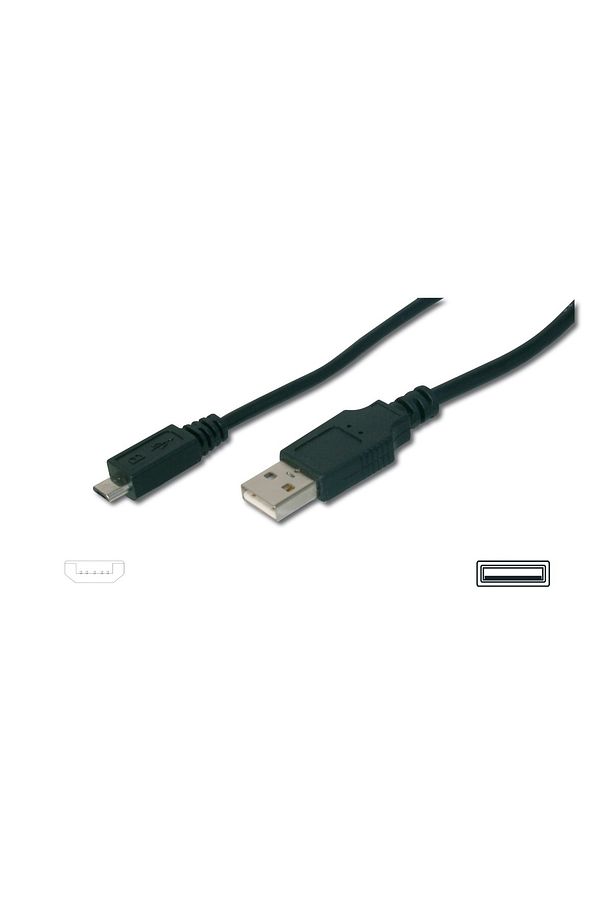 Usb 2.0 Uyumlu Kablo, Usb A Erkek &lt;&gt; Mikro Usb B Erkek, 1.80 Metre, Awg 28, Ul, Siyah Renk - 1