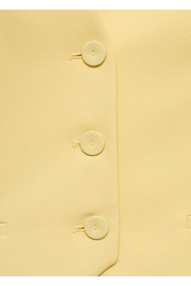 Halter yaka düğmeli yelek - 6