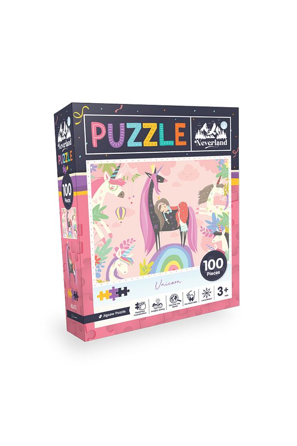 100 Pieces Jigsaw Puzzle - Unicorn (TEK BOYNUZLU AT) - 1